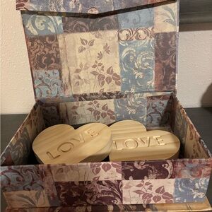 Vintage decorative storage box.